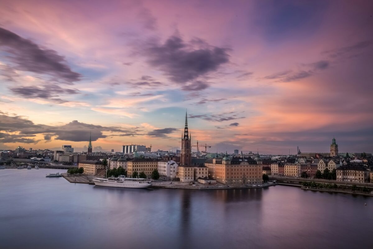 Sweden Work Permit 2026 — Stockholm waterfront at dusk