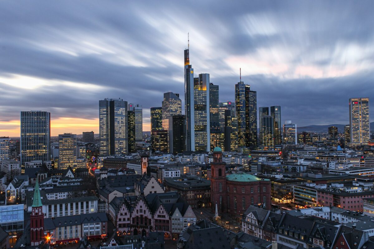 Frankfurt skyline illustrating the EU Blue Card salary threshold in Germany