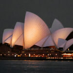 Sydney Opera House at dusk, as Australia visa processing priorities shift under Direction 119