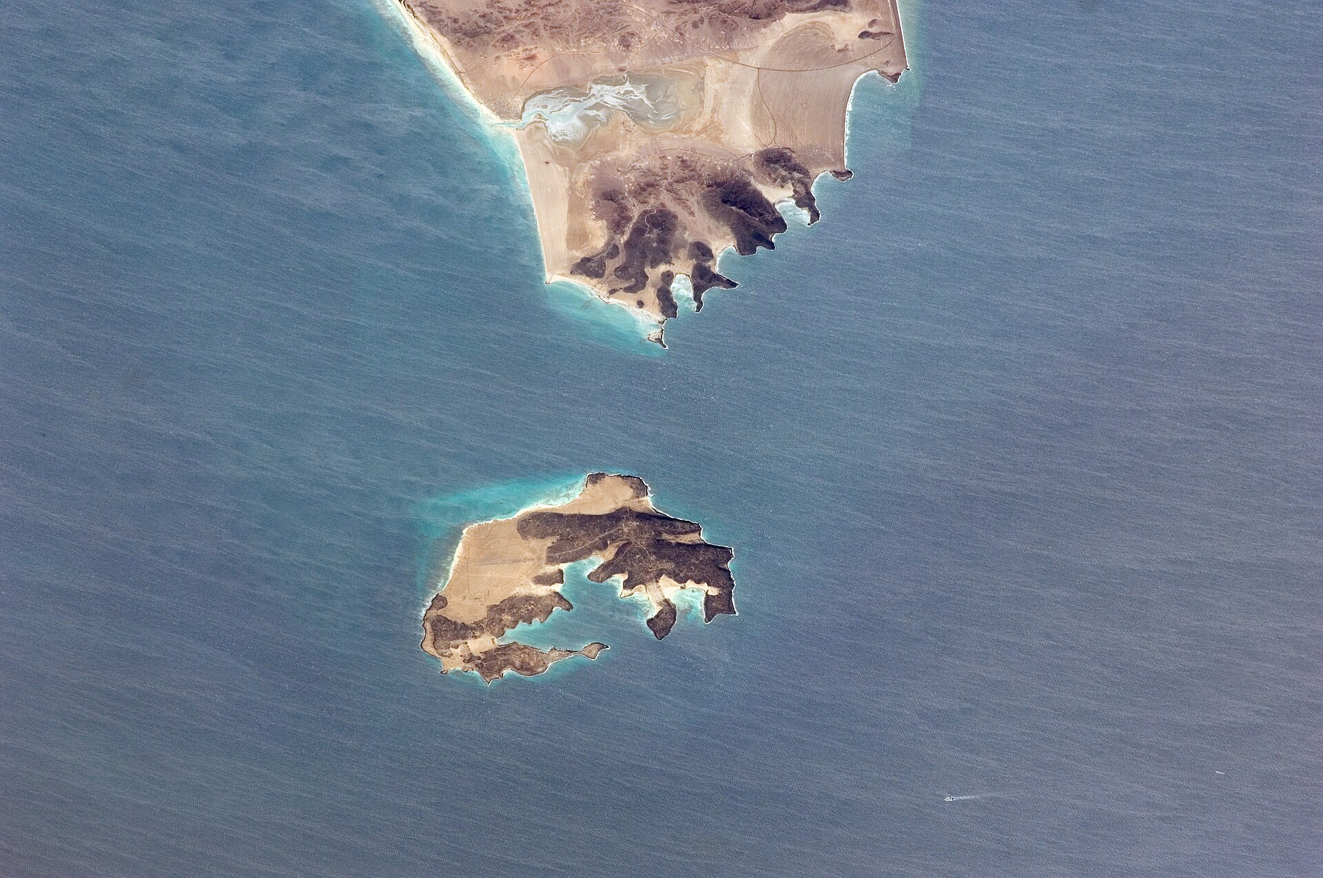 Perim Island in the strait, the focus of the Bab el-Mandeb takeover