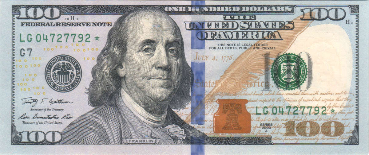 US Federal Reserve $100 note, tied to jobs report rate hike odds and Fed policy