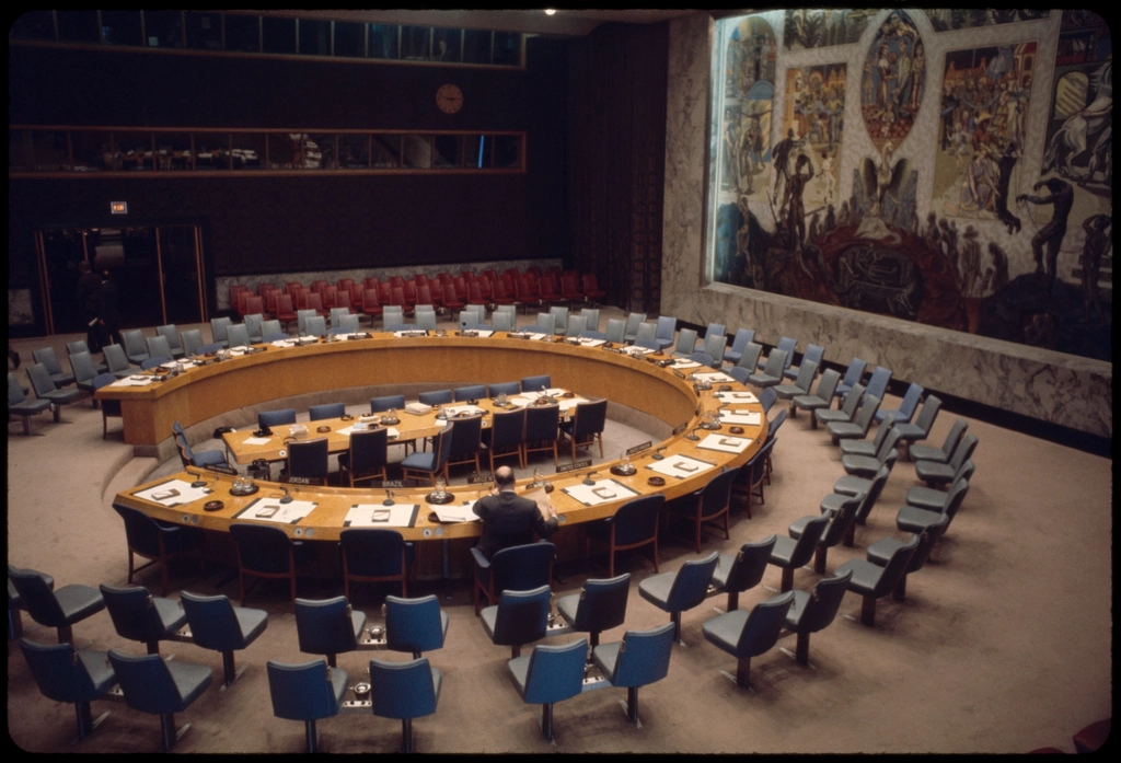 United Nations Security Council chamber, setting for the Iran sanctions panel vote