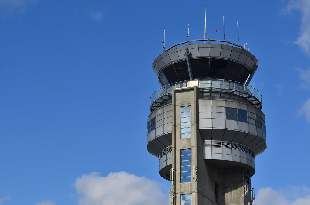 Air traffic control tower amid Northeastern US flight disruptions