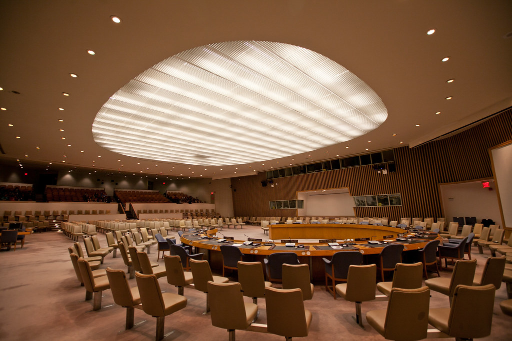 The UN Security Council chamber, venue of the UN Security Council AI briefing