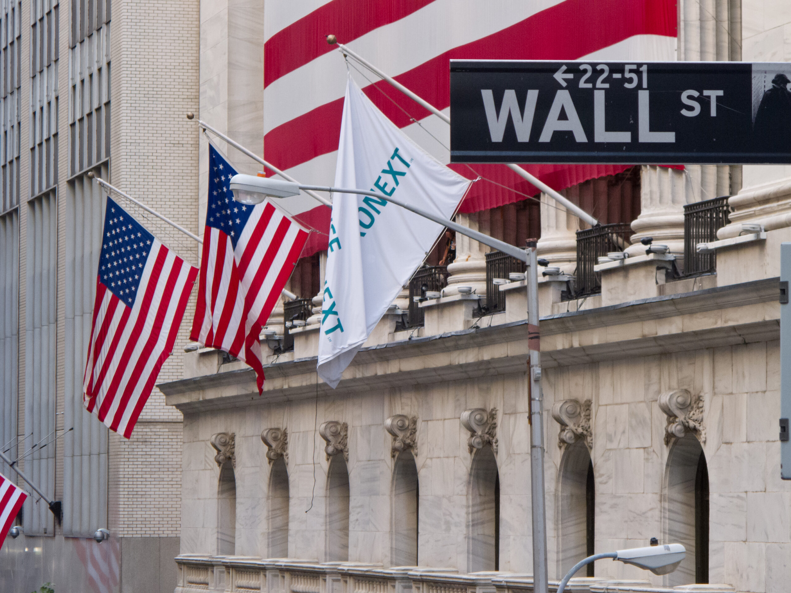 New York Stock Exchange on Wall Street, where jobs report rate hike odds moved markets