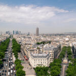 Aerial view of Paris, France, where officials are weighing targeted France curfew protests measures