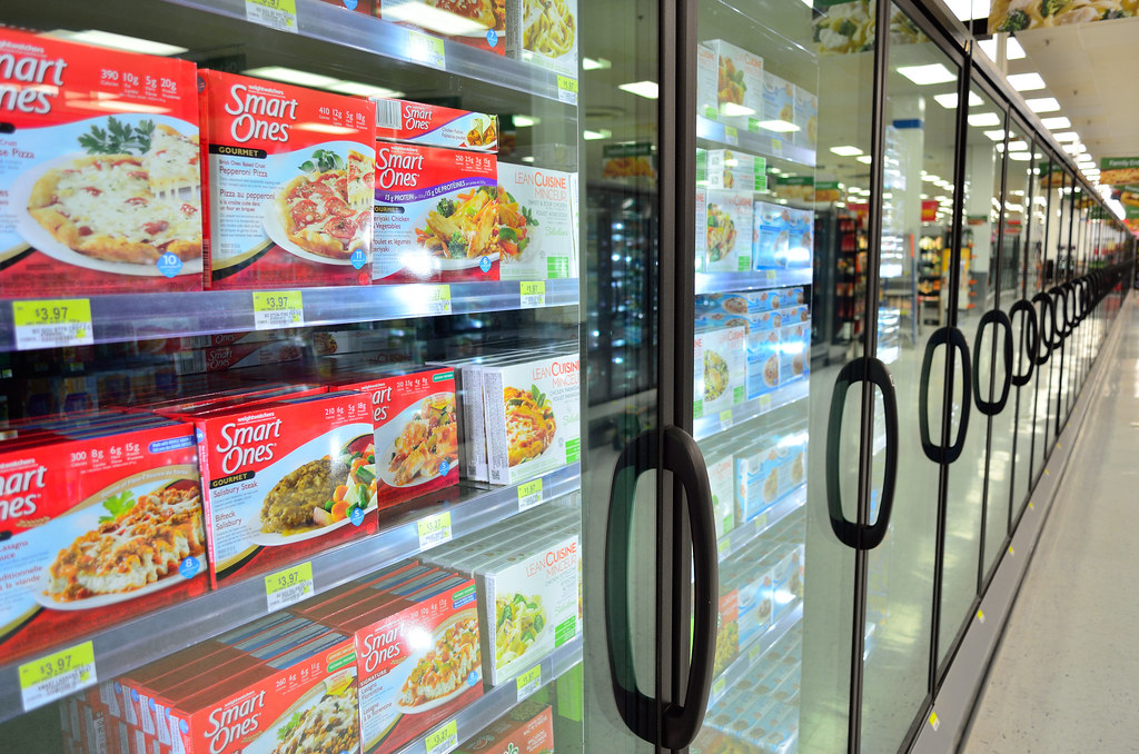 Supermarket refrigerator aisle of the kind hit by the French supermarket cyberattack