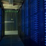 Data center server racks of the kind the Microsoft Maia 300 chip will power