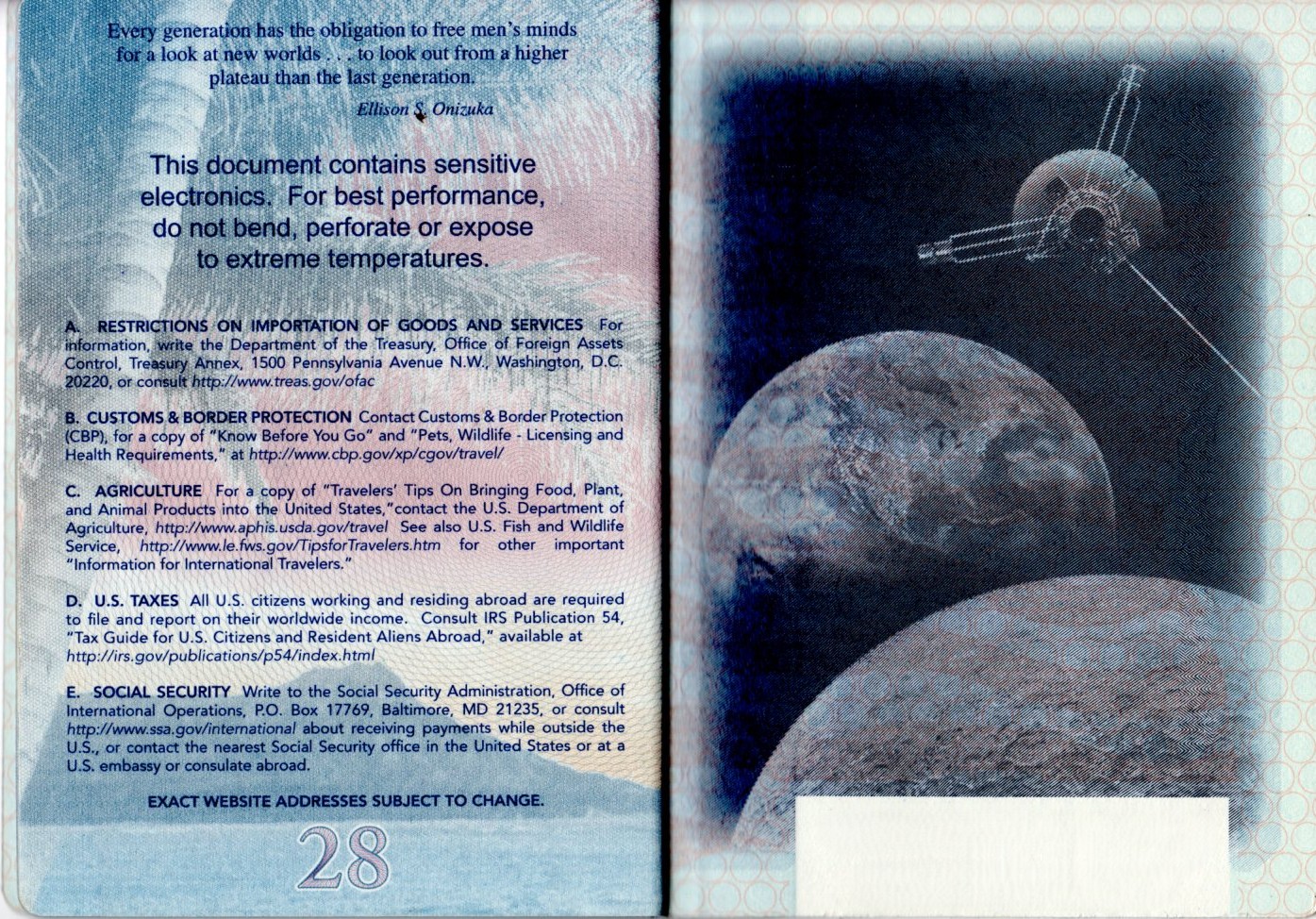 US expedited visa interview fee - US passport page