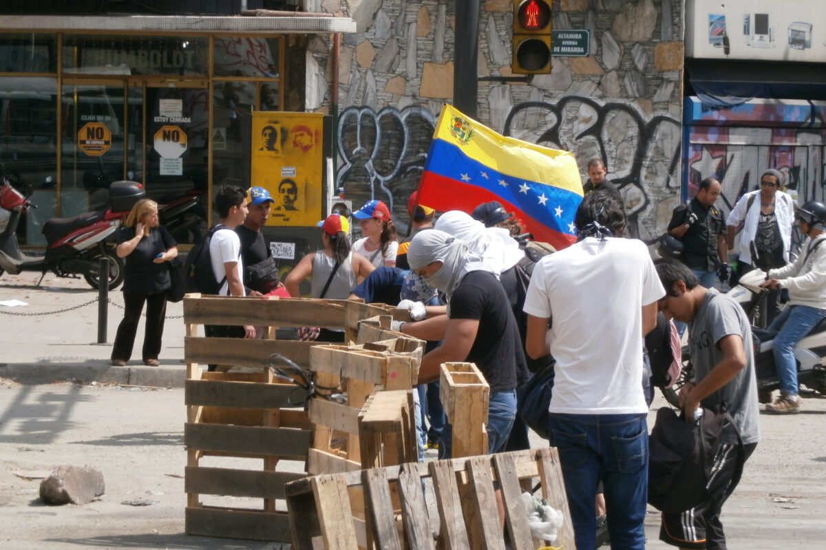 Street demonstration tied to Venezuela's political transition away from the Maduro government